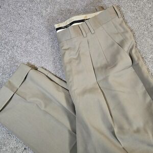 Lanificio Di Tollegno Italian Khaki Dress Pants Super 100 Size 36 100% New Wool
